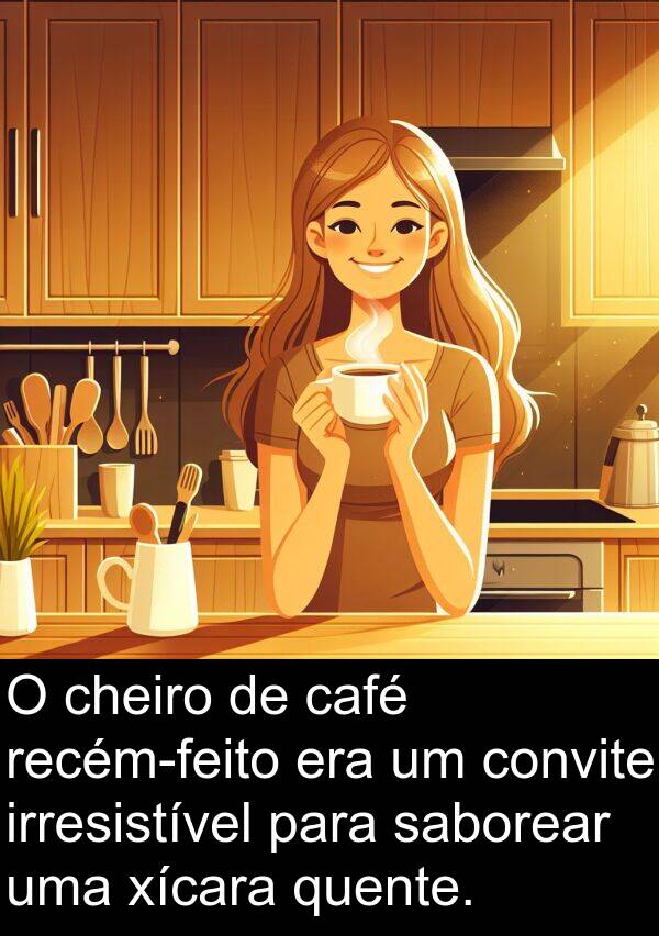 saborear: O cheiro de café recém-feito era um convite irresistível para saborear uma xícara quente.