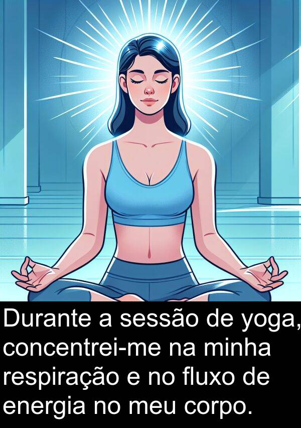 yoga: Durante a sessão de yoga, concentrei-me na minha respiração e no fluxo de energia no meu corpo.
