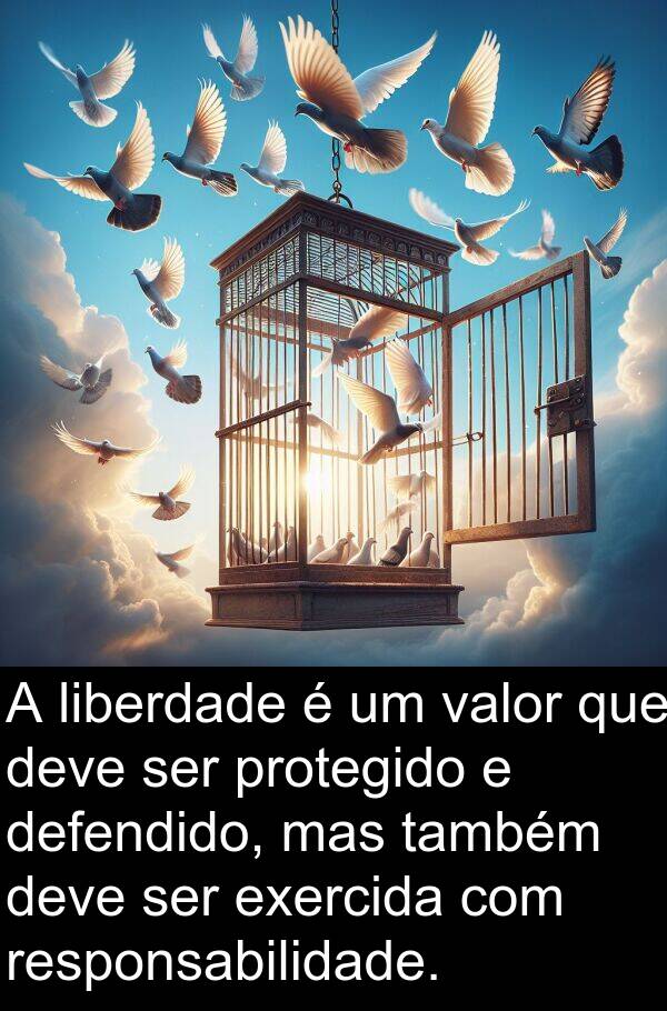 valor: A liberdade é um valor que deve ser protegido e defendido, mas também deve ser exercida com responsabilidade.