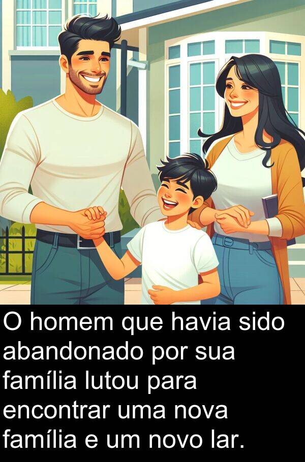 abandonado: O homem que havia sido abandonado por sua família lutou para encontrar uma nova família e um novo lar.
