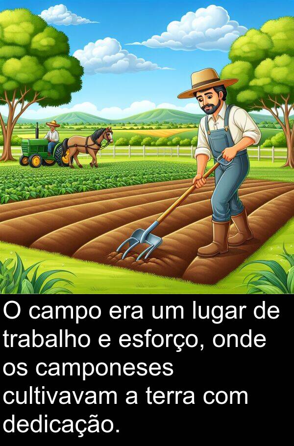 camponeses: O campo era um lugar de trabalho e esforço, onde os camponeses cultivavam a terra com dedicação.