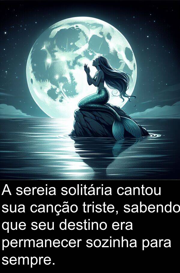 sabendo: A sereia solitária cantou sua canção triste, sabendo que seu destino era permanecer sozinha para sempre.