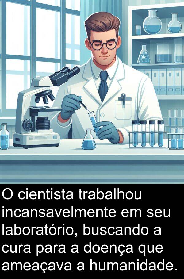 laboratório: O cientista trabalhou incansavelmente em seu laboratório, buscando a cura para a doença que ameaçava a humanidade.