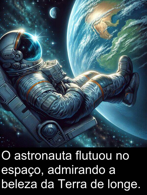 astronauta: O astronauta flutuou no espaço, admirando a beleza da Terra de longe.
