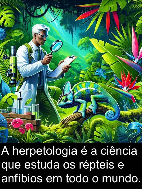todo: A herpetologia é a ciência que estuda os répteis e anfíbios em todo o mundo.