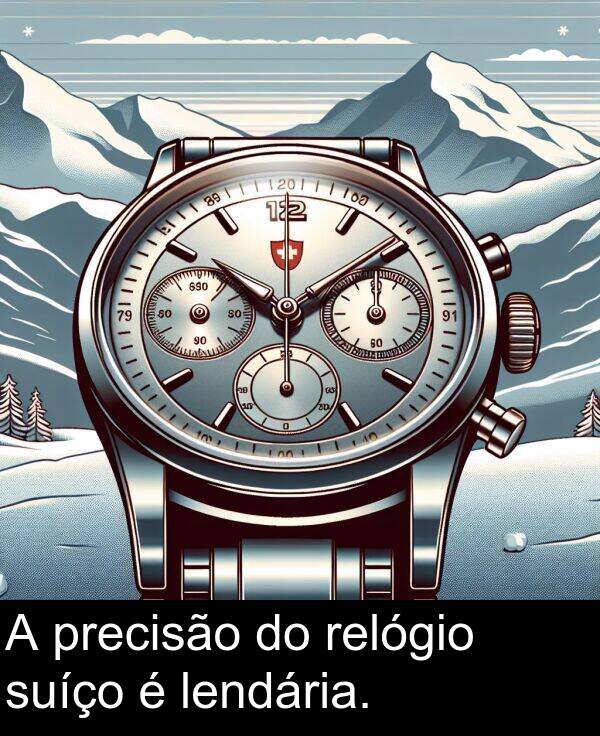 precisão: A precisão do relógio suíço é lendária.
