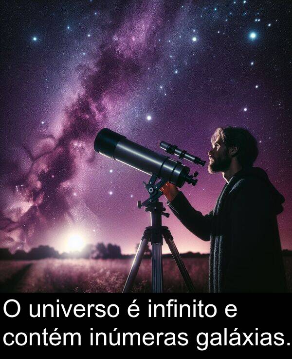 universo: O universo é infinito e contém inúmeras galáxias.