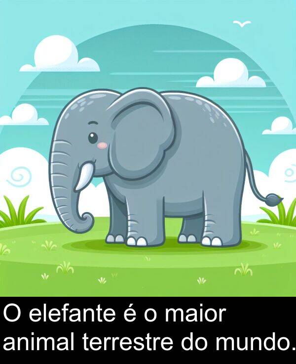 maior: O elefante é o maior animal terrestre do mundo.