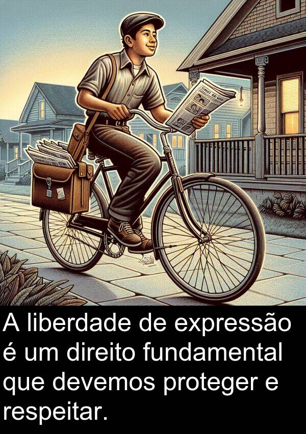 proteger: A liberdade de expressão é um direito fundamental que devemos proteger e respeitar.