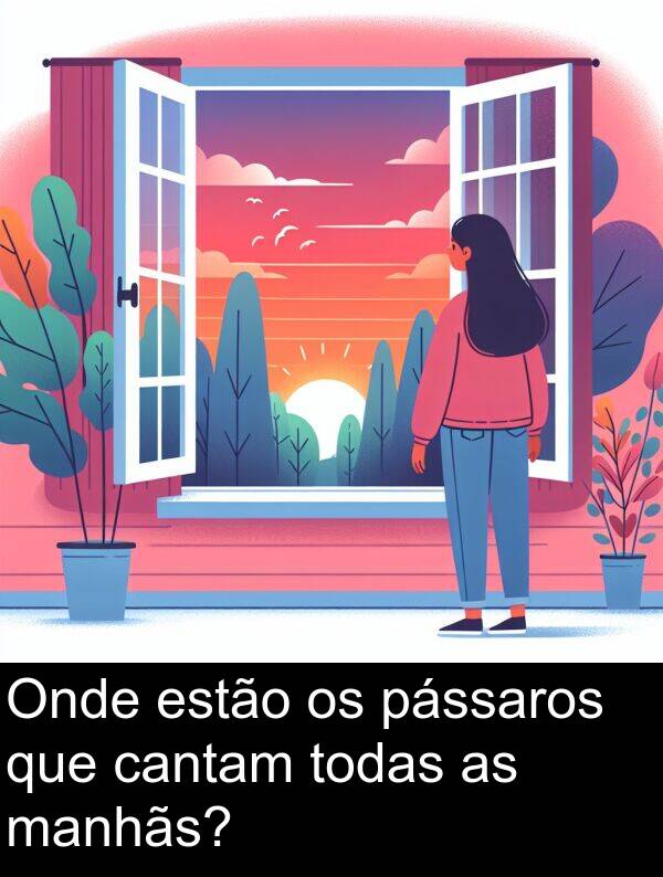 todas: Onde estão os pássaros que cantam todas as manhãs?