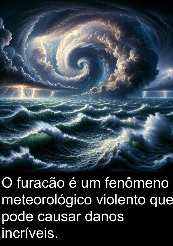 violento: O furacão é um fenômeno meteorológico violento que pode causar danos incríveis.
