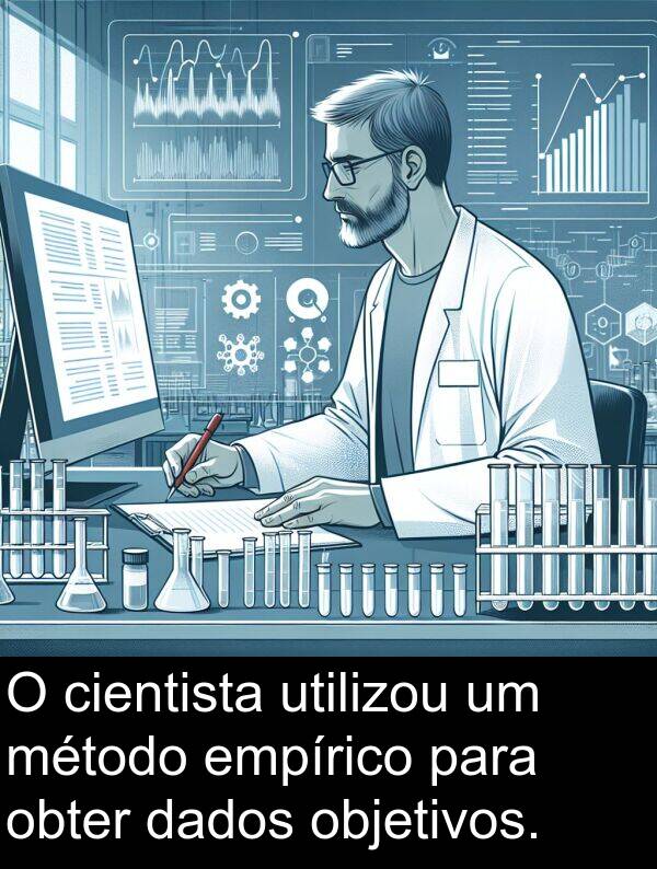 utilizou: O cientista utilizou um método empírico para obter dados objetivos.