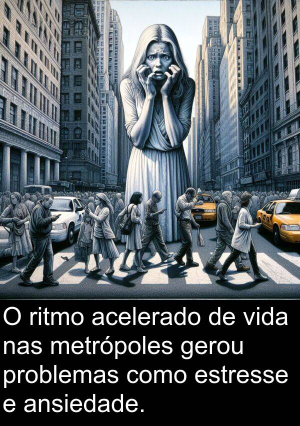 nas: O ritmo acelerado de vida nas metrópoles gerou problemas como estresse e ansiedade.