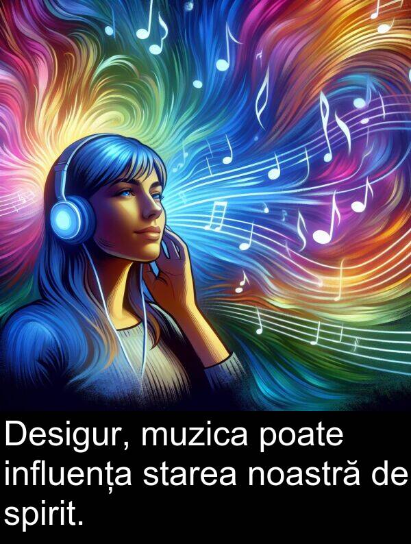 influența: Desigur, muzica poate influența starea noastră de spirit.