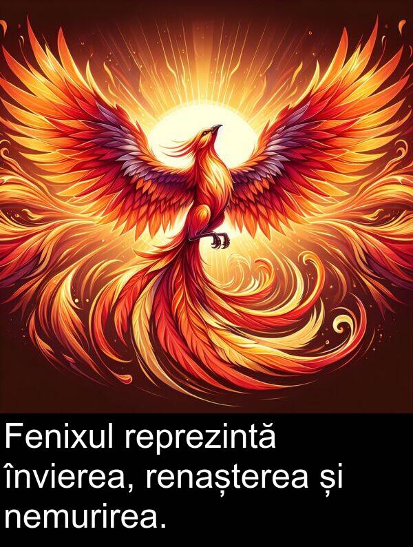 renașterea: Fenixul reprezintă învierea, renașterea și nemurirea.