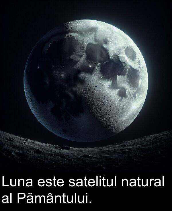 natural: Luna este satelitul natural al Pământului.