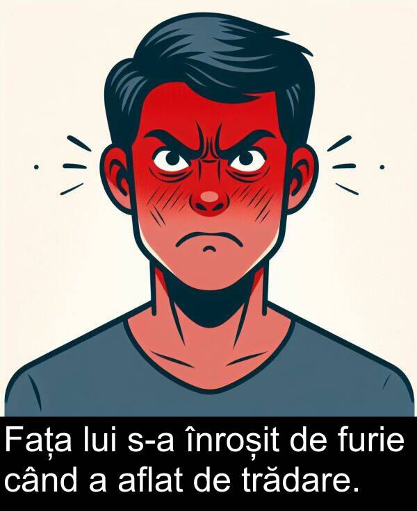 furie: Fața lui s-a înroșit de furie când a aflat de trădare.