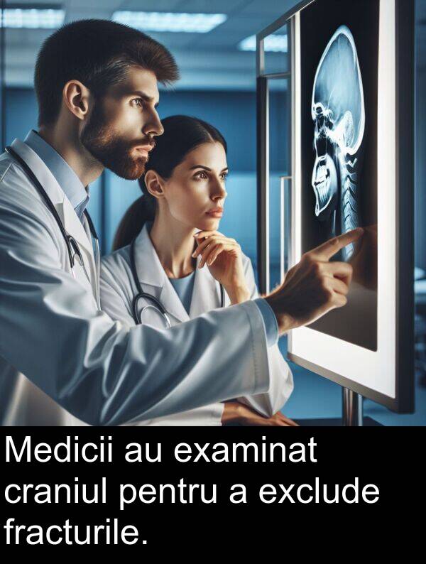 craniul: Medicii au examinat craniul pentru a exclude fracturile.