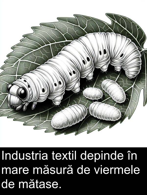 viermele: Industria textil depinde în mare măsură de viermele de mătase.