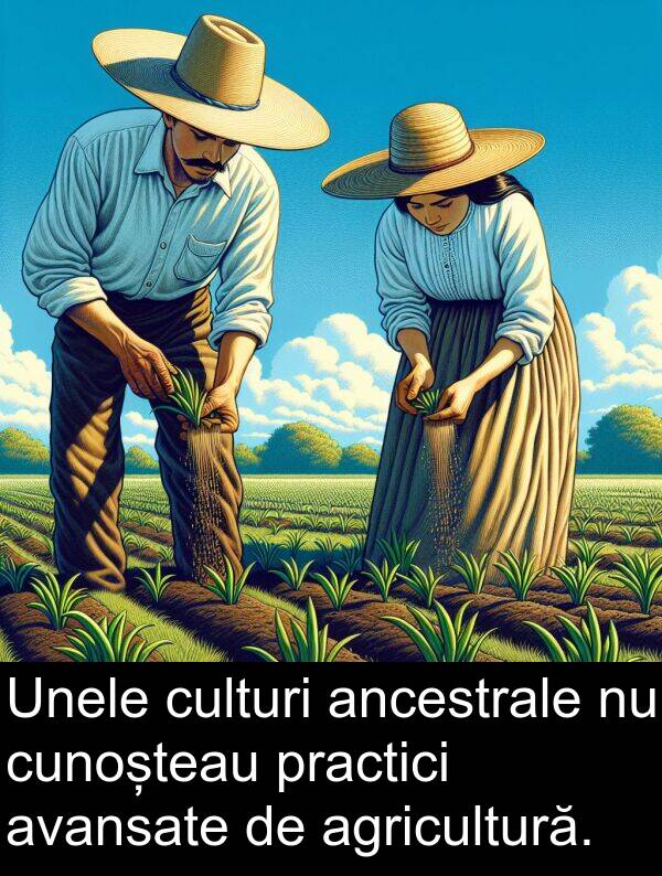 ancestrale: Unele culturi ancestrale nu cunoșteau practici avansate de agricultură.