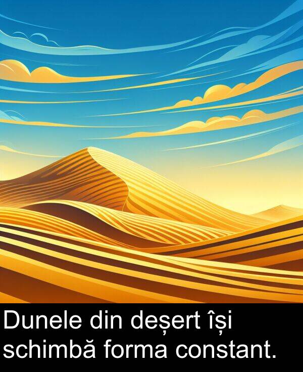 forma: Dunele din deșert își schimbă forma constant.