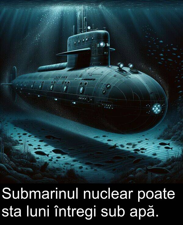 apă: Submarinul nuclear poate sta luni întregi sub apă.