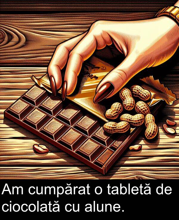 tabletă: Am cumpărat o tabletă de ciocolată cu alune.