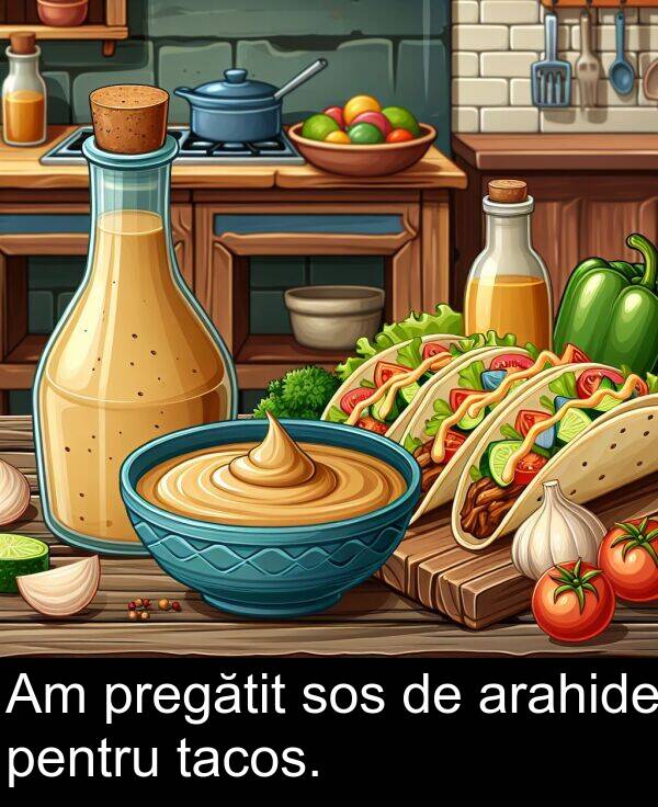 tacos: Am pregătit sos de arahide pentru tacos.