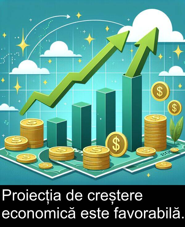 favorabilă: Proiecția de creștere economică este favorabilă.
