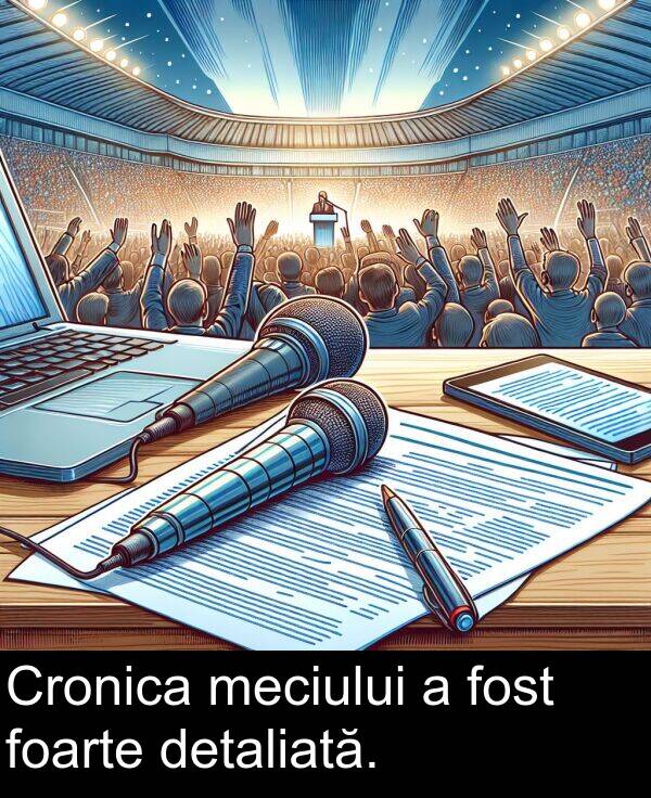 foarte: Cronica meciului a fost foarte detaliată.