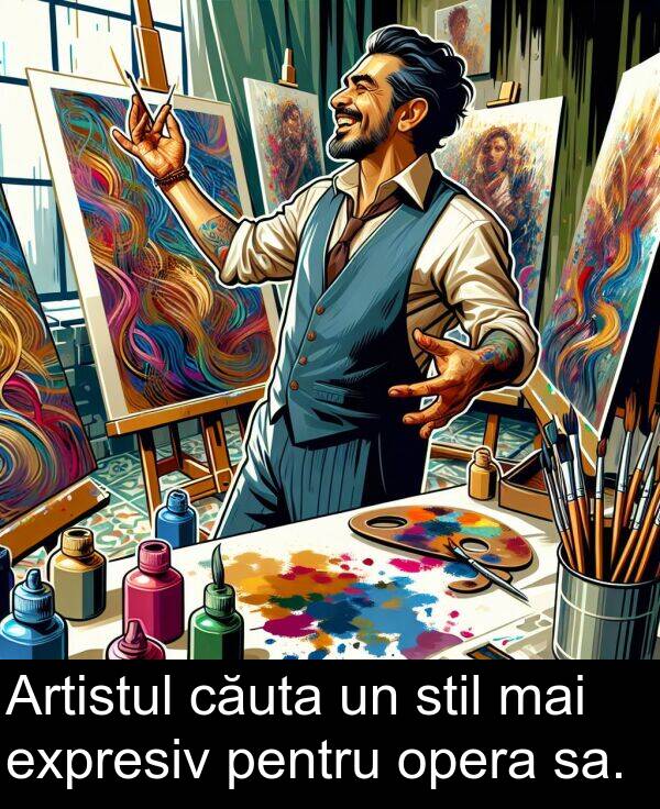 sa: Artistul căuta un stil mai expresiv pentru opera sa.