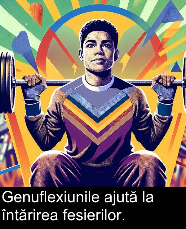 întărirea: Genuflexiunile ajută la întărirea fesierilor.