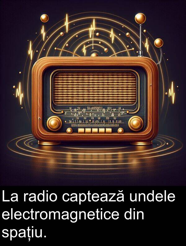 undele: La radio captează undele electromagnetice din spațiu.