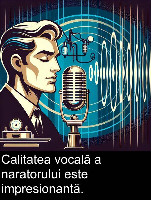 naratorului: Calitatea vocală a naratorului este impresionantă.