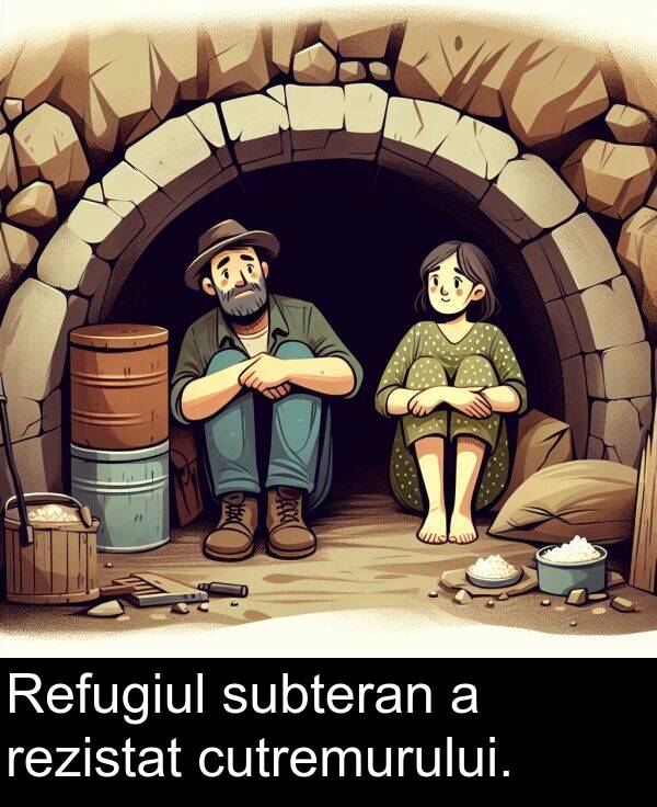 rezistat: Refugiul subteran a rezistat cutremurului.