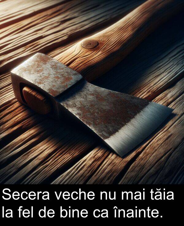 veche: Secera veche nu mai tăia la fel de bine ca înainte.