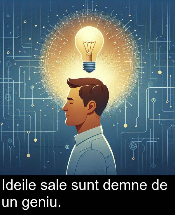 geniu: Ideile sale sunt demne de un geniu.