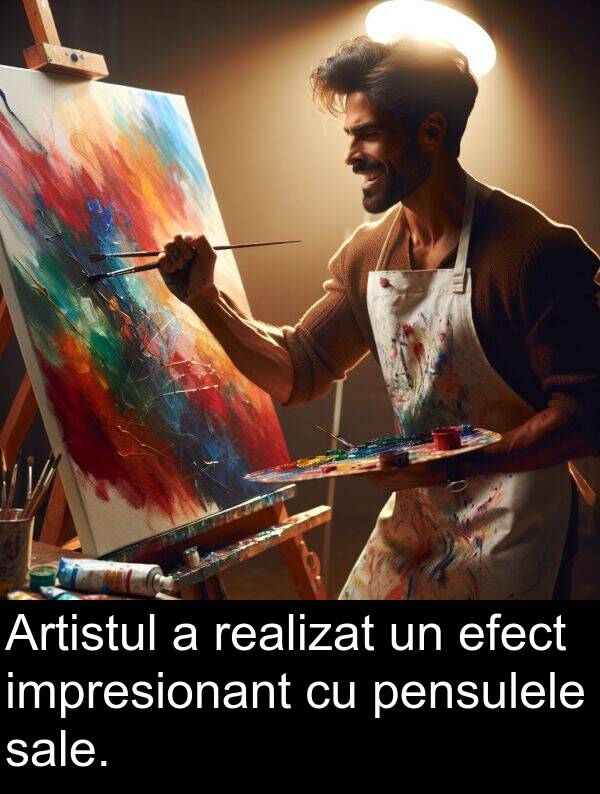 sale: Artistul a realizat un efect impresionant cu pensulele sale.