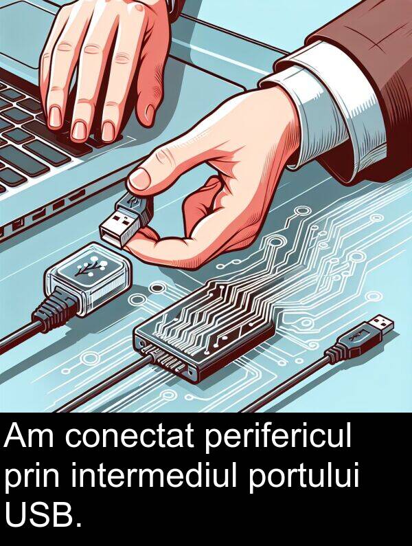perifericul: Am conectat perifericul prin intermediul portului USB.