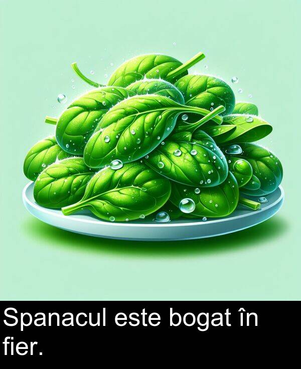 fier: Spanacul este bogat în fier.