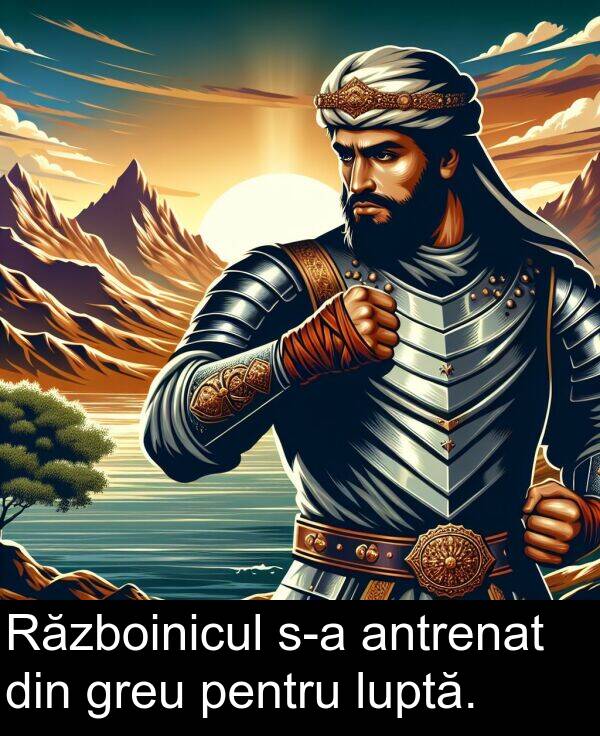 antrenat: Războinicul s-a antrenat din greu pentru luptă.