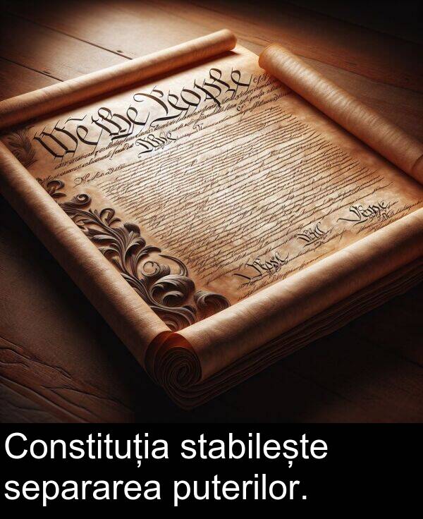 puterilor: Constituția stabilește separarea puterilor.