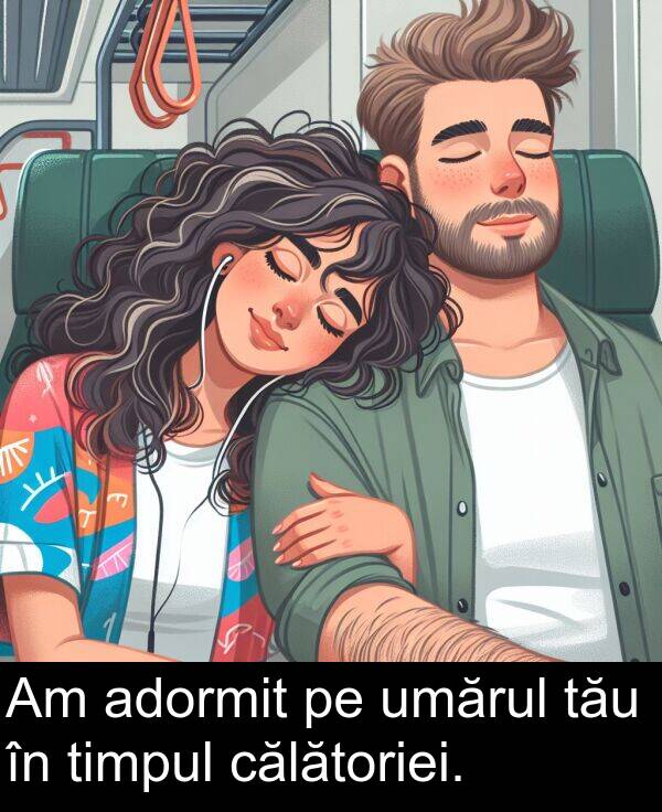 tău: Am adormit pe umărul tău în timpul călătoriei.