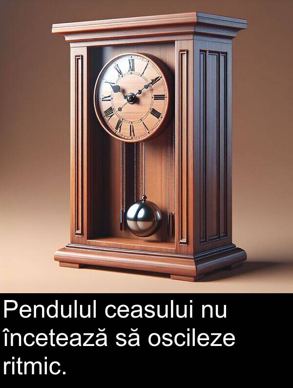 oscileze: Pendulul ceasului nu încetează să oscileze ritmic.