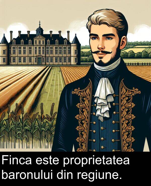 regiune: Finca este proprietatea baronului din regiune.