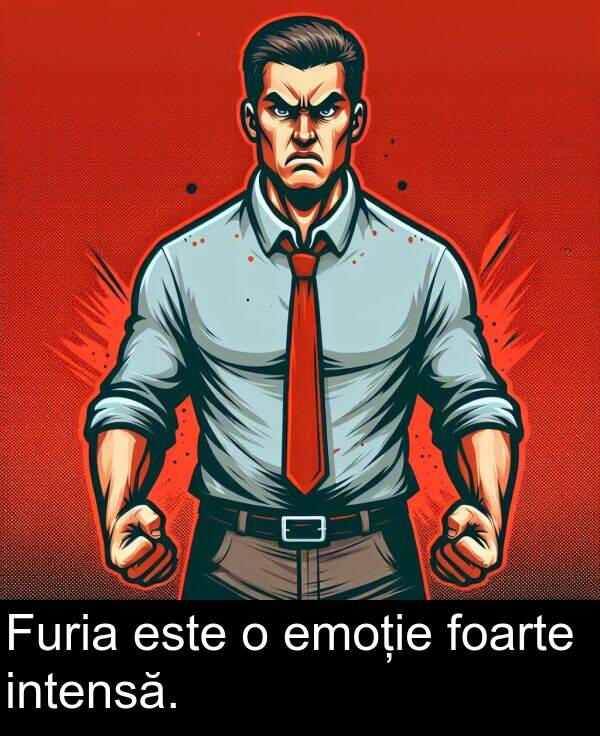 foarte: Furia este o emoție foarte intensă.