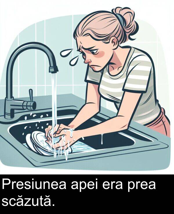 prea: Presiunea apei era prea scăzută.