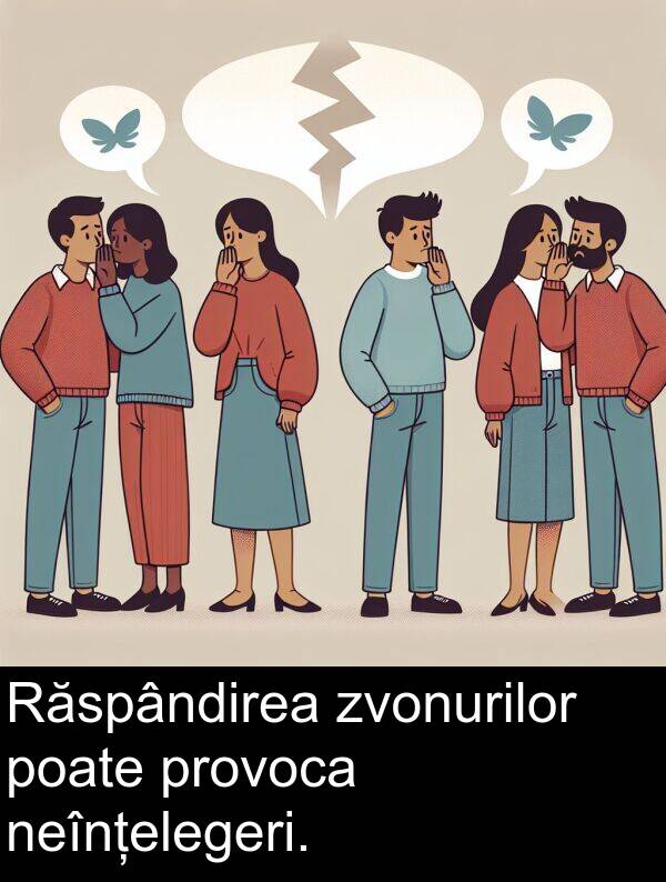 zvonurilor: Răspândirea zvonurilor poate provoca neînțelegeri.
