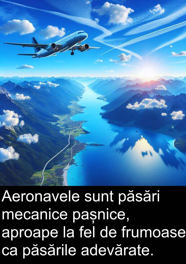 fel: Aeronavele sunt păsări mecanice pașnice, aproape la fel de frumoase ca păsările adevărate.