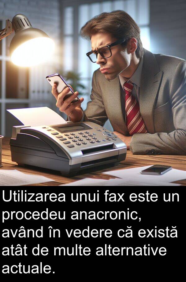 fax: Utilizarea unui fax este un procedeu anacronic, având în vedere că există atât de multe alternative actuale.